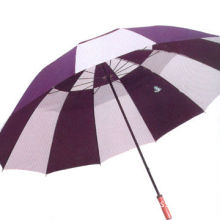 Golf Umbrella with Black Metal Shaft and Fiberglass Frame